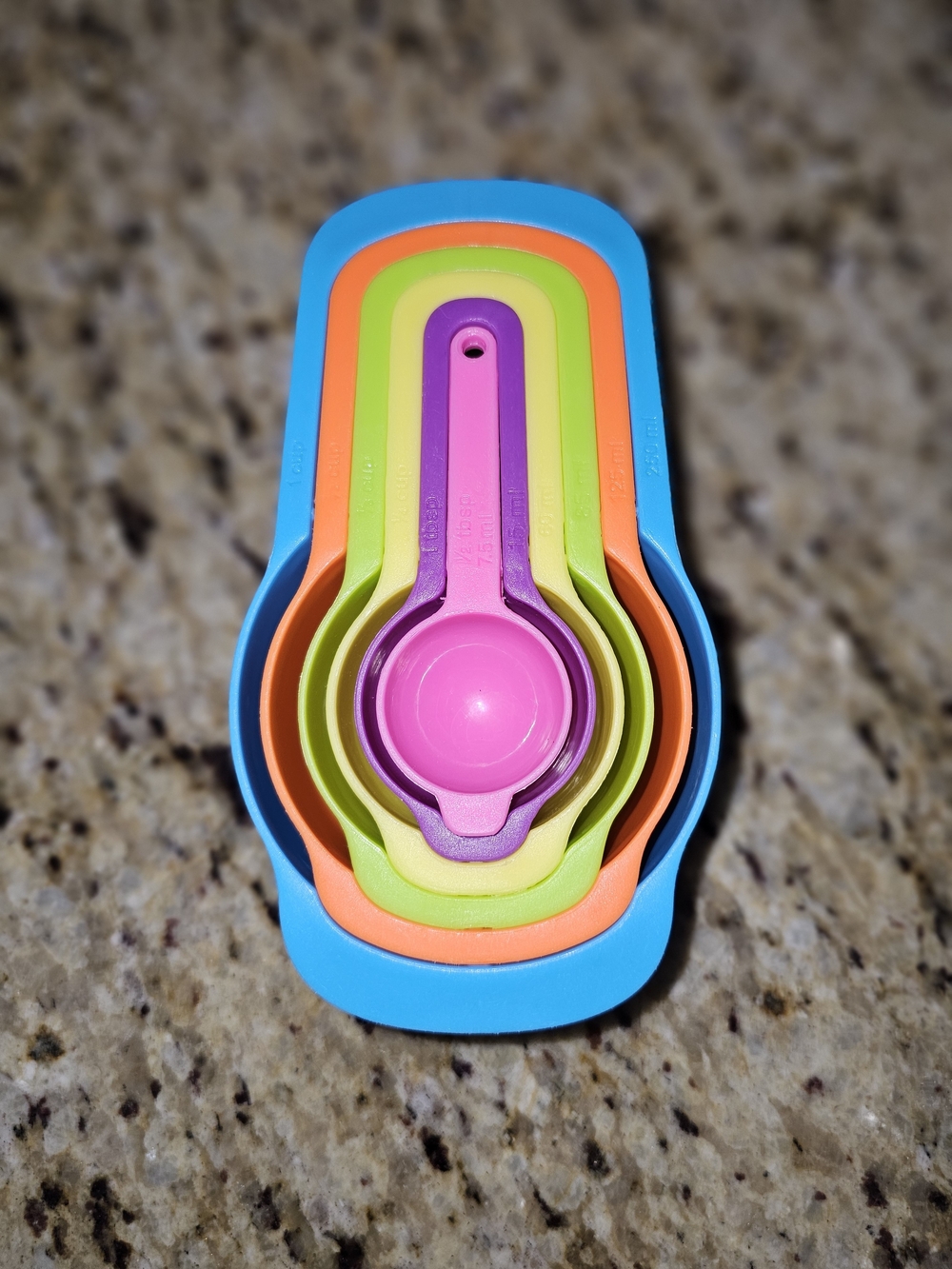 Colorful Nesting Measuring Cups Set of 6 Plastic Kitchen Baking Cooking Tools